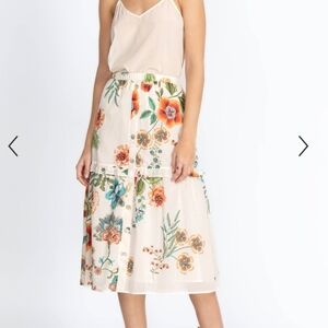 Johnny Was Ardell Tiered Ruffle Midi Skirt - Size XS